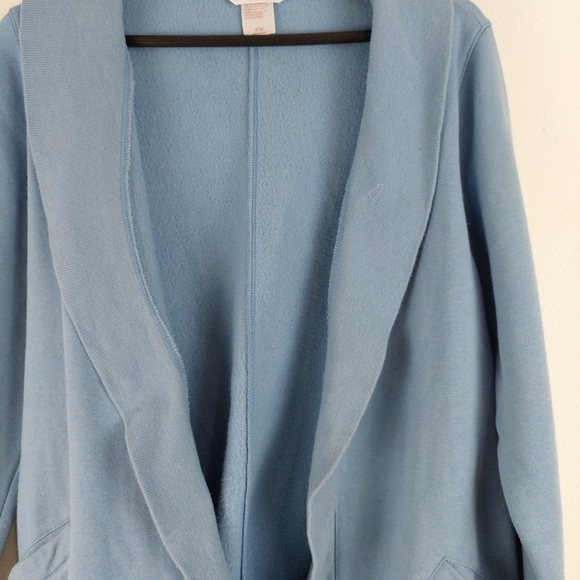 Gilligan & O’Malley Blue Belted Lounge Robe Cardigan Knit Fleece Pajama Sz S/M. - Picture 5 of 11